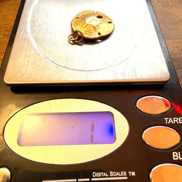 VTG Gold Tone Sand Dollar Pendant Beach Ocean Nautical Charm Fashion Jewelry - Picture 5 of 5